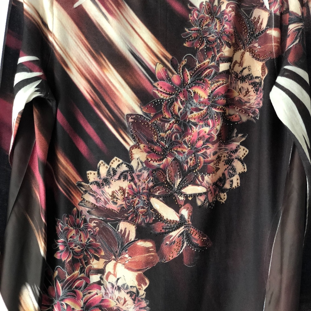 NWT Shirt with Floral design with stones in front: Buy all 5 for $40.